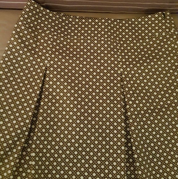 Talbots Basket Weave Brown Print Skirt size 14 EUC - Picture 6 of 7